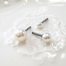쥬얼랩 클래식 진주 피어싱 4mm 6mm 8mm 써지컬스틸 써지컬피어싱