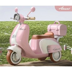 兒童復古造型三輪摩托車 兒童電動車, 粉色, 1個