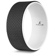 ProsourceFit 요가 휠 소품 30.5cm(12인치) 요가 자세 백벤드 유연성 균형 스트레칭 휴식 개선, 블랙/화이트