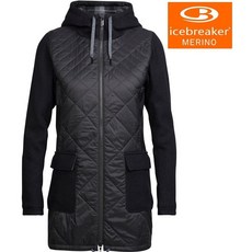 Icebreaker MerinoLOFT 超輕暖防潑水長版外套/保暖 ML70 103338 女款灰黑002 零碼特價