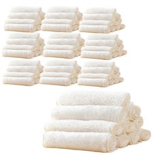 Sinew 100入白色中號竹纖維抹布，SGS抗菌雙層加厚，廚房洗碗布, 1套, 100片