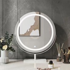 대형 LED 터치조명 무드등 인테리어 침실 카페 벽걸이 원형, 45x45 화이트 회전충전식