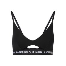 칼 라거펠트 로고 언더밴드 핍홀 브라