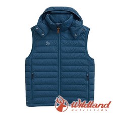 wildland 荒野 男700FP 可拆帽輕暖羽絨背心 霧青 0B32172