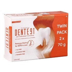 Dente91 Anti-Stain Expert Toothpaste for Stain Removal & Teeth Whitening Protects against Dental Car, 2개, 70g