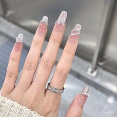 手工穿戴甲 爆閃珍珠蝴蝶 網紅爆款美甲, 1個, 爆閃珍珠蝴蝶,S