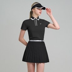 다운블로우 여성 모노 라인 배색 카라 반팔 티셔츠 DB 9007W