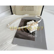 簡約珍珠對釦可調節式伸縮腰帶皮帶 細腰帶 女生皮帶