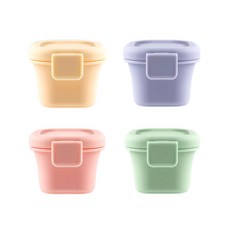 실유니티 실리콘 이유식 큐브 용기, 혼합(핑크+퍼플+옐로우+그린), 4개, 50ml