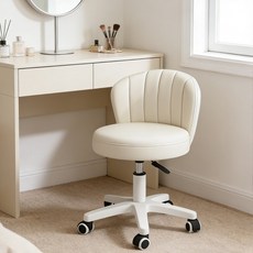 쿠리브 높이 조절가능 이동식 화장대 스툴의자, 1개, 아이보리