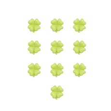 [도냥] 럭키럭키 네잎클로버 냉장고 현관문 인테리어 자석 마그넷 10p, 연두