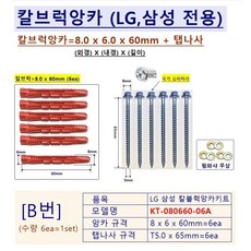 삼성 벽걸이TV LEDTV 설치용 부품 삼성 가이드스페이서 삼성 홀더월 GDS25M8 (4ea) + 접시머리 애자볼트 삼성 LG 칼블럭앙카 8x6x60mm 키트 (옵션), 1세트, 삼성 LG 전용 칼브럭앙카8x6x60mm=6ea(1조)