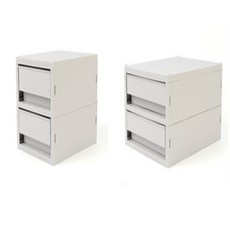 건shop디자인 시스맥스 뉴트로 서랍식 소품박스 2단 탕비실정리함, 중형