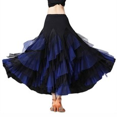 할로윈 공연 음악 파티를 위한 여성 볼룸 라틴 댄스 스커트 롱 스윙 타이어드 플로피 맥시