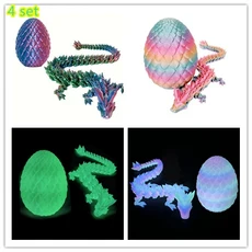 3D 프린팅된 22cm 드래곤 에그와 관절형 모델 홈 데코 아이템 방 장식 조각상 데스크탑, 06 빨간