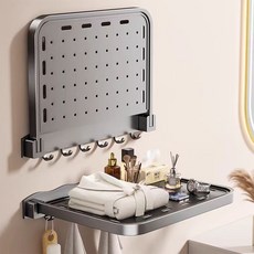 칭윈바이후오 알루미늄 접었다폈다 욕실선반 욕실수납 화장실선반, 그레이 /40cm, 1개