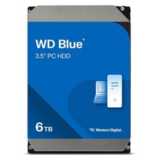 Western Digital 6TB WD 블루 PC 내장 하드 드라이브 HDD - 5400RPM SATA 6Gb/s 256MB 캐시 3.5인치 WD60EZAX145537, Western Digital 6TB WD 블루 PC 내