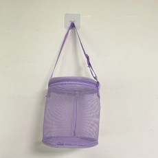 용 메쉬 쉘 보관 가방 해변 입체 원형 모래 양동이 수집, violet