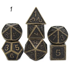 테이블 게임용 금속 주사위 세트 다면체 아연 합금 디지털 D &, 02 1