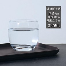 透明高身玻璃牙刷杯 350ML, 1個, 透明矮身款-320ML,8個裝