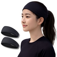 로로포우 프리다이빙 헤어밴드 스노쿨링 스포츠, 2개, 블랙+블랙