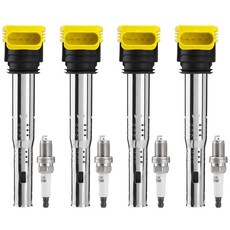 점화 코일 팩 UF529 및 스파크 플러그 4644 2006-2016 VW 폭스바겐 제타 MK5 MK6 GTI 래빗 골프 파사트 CC 2005-2016 아우디 A4 TT A5, 점화 코일 팩 UF529 및 스파크 플러그 4644,