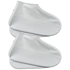 LSDWL 방수 신발 커버 2쌍 레인 슈 재사용 가능한 실리콘 미끄럼 방지 커버 야외용 여성 및 남성용 슈즈 투명 스몰 122563, 라지, 회색