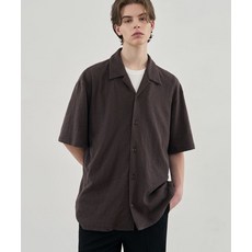 [국내백화점 매장정품] 드로우핏 DRAW FIT 텍스처드 오픈 카라 니트 셔츠 [BROWN] DFSH3207BR 103225