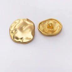 10PCS 불규칙한 모양의 단추 컬러 불평면 18 25MM 생크 골드 금속, A