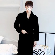 티류으스 남성 가을 겨울 플란넬 잠옷 코랄 기모 목욕가운 중장기 홈웨어 실내복 따뜻한 보온 방한 Z0407