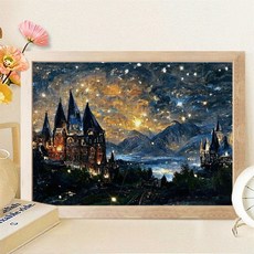 城堡拼圖1000片成人手工製作禮物框 M1CZ, 1個, 6,50片10x15cm-拼圖