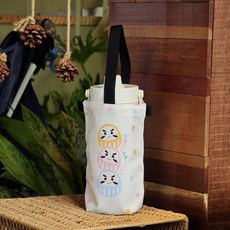 隆探吉帆布飲料手提袋（附掛繩）大象杯袋 達摩不倒翁 福神, 繽紛, 1個