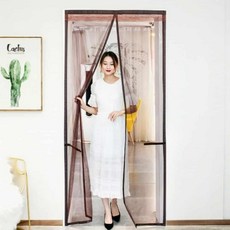 문 모기장(100x200cm) (브라운) 방문모기장 현관자석모기장 붙이는방충망 방출입문모기장 현관방충문 qda92483aw