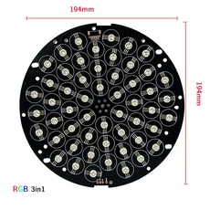 DIY LED 파 라이트 보드 예비 부품 수리 RGB 3 인치 1/4 컬러 24V 54x3W 194x194mm, 01 RGB 3in1