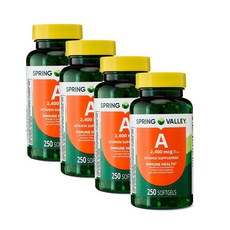 스프링밸리 비타민A 2400mcg 소프트젤 Spring Valley Vitamin A, 4개, 250정