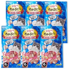 이나바 챠오 츄르비 4개입, 40g, 6개, (QSC-271)참치&구운 가다랑어