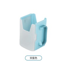 兒童鋁箔包飲料輔助杯架 輔助杯架 防擠壓杯架 牛奶杯架 飲料杯架 折疊杯架 防灑杯架 鋁箔包杯架 喝奶神器, 天藍色, 1個