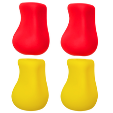 미니멀레시피 과일배 연필교정기 손가락 끼우지 않는 유아 연필잡기, 1세트, 빨강2+노랑2