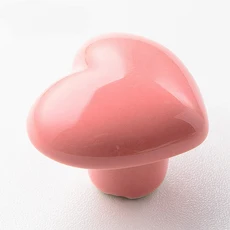 귀여운 단일 구멍 둥근 서랍 손잡이 만화 색상 세라믹 손에 옷장 문 어린이 방 크리스탈, 07 watermelon red