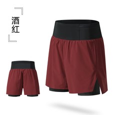 越野跑短褲 戶外運動短褲 男女同款 夏季 透氣 馬拉松競速 假兩件設計 防走光