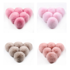 폼폼이 6cm 키홀더 악세사리 가방 털 방울 장식고리 부자재, 1개, 핑크