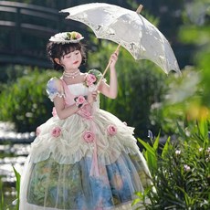 女童夏季公主裙 油畫風洛麗塔連衣裙 生日禮服