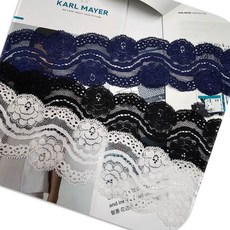DKLACE-1367 / (폭 6cm 길이 1yd / 3yd / 5yd / 10yd기준) / 자가드 스판 레이스 모음, 5개, 네이비