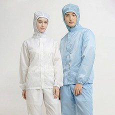 제이앤제이몰 긴팔 자켓 편안한 제전위생복 식품공장 클린룸 제조업체 작업 방진복, 1개, 화이트