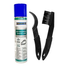 德國原裝進口 RAVENOL漢諾威日耳曼鏈條油/鏈條潤滑噴霧【重機/打檔車/Gogoro電動車/自行車鍊條油】, 1個, 鏈條油+齒輪刷兩件組, 400mL