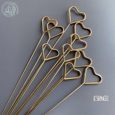 大好屋 韓式金屬花插 20支裝 簡約花插 賀卡卡片花簽 室內裝飾 節慶禮物, 1個, 金屬花插【大_愛心】10支一束裝