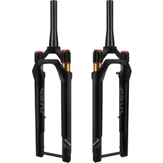 버클로스 GRVS 1 18 700C 자갈길 자전거 에어 서스펜션 포크 40mm 여행용 28.6mm 나사 없는 테이퍼 튜브 100 * 12mm 스루 액슬 수동 잠금 디스크 브레이크, BLACK-700C