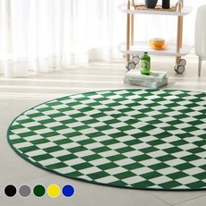 데이즈홈 체커보드 단모 워셔블 사계절 단모 러그 카페트 원형 5colors 4size, 01.그린