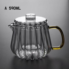 사무실 아이디어 호박 유리필터 티포트 티팟 2사이즈, 투명색 A, 1개