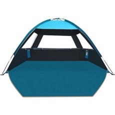 3/4-5/6-7/8-10인용 COMMOUDs 비치 텐트 선쉐이드 UPF 50+ 선 쉘터 캐노피 텐트 가볍고 간편한 설치 및 휴대 가능, Sky Blue with Dark Shelter, 3 Person, 1개